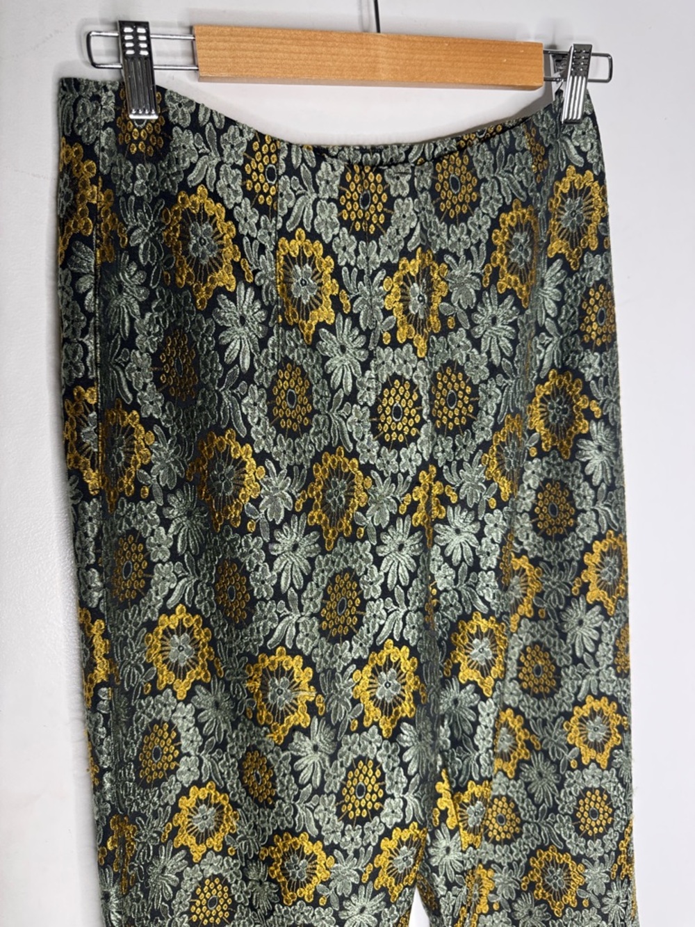 Mr. Larkin Tapestry High Waist Floral Brocade Wide Leg Pants - Picture 3 of 7
